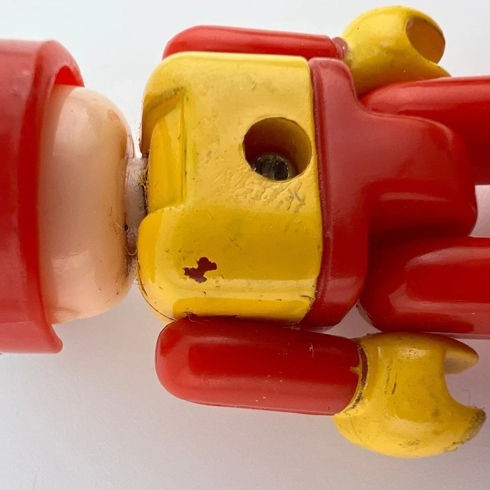 Vintage LEGO DUPLO Figure Red Helmet Yellow Shirt Red Pants 2.5